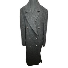 Vintage J.G. Hook Double Breasted Wool Blend Overcoat Charcoal Gray Size M
