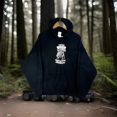 I Make Beer Disappear Grim Reaper Drinking Humor Hoodie Mens 2XL Black