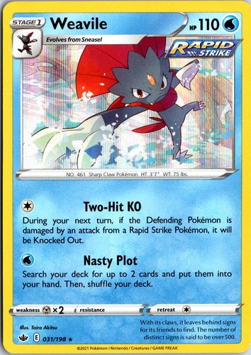 Weavile (Line Holo) 031/198 Near Mint Rare Chilling Reign Pokemon
