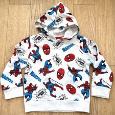 3T Toddler Boys Spider-Man Fleece Hoodie Cream NWT