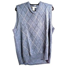 Geoffrey Beene lg grey sweater vest preowned