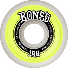 Bones Wheels 100s Og Formula 54mm 100a V5 Whiteyellow Skateboard Wheels