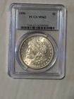 1886 Morgan Silver Dollar $1 - PCGS  MS62