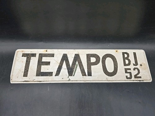 Vintage German Tempo License Plate 17"X 4" Rare