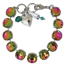 Mariana IRIDESCENT MEDIUM VITRAIL RAINBOW Prism Checkerboard Crystal Bracelet