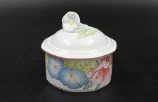 Villeroy & Boch Gallo Corolla Zuckerdose Deckeldose Blumen rosa Porzellan H 9,5