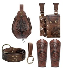 Renaissance Belt Pouch Purse Viking Bracer Hook Halloween Set Medieval Festiv...