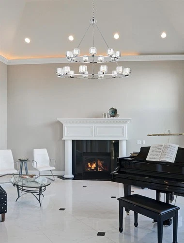 Elegant Lighting Cadence 48" Two-Tier Chandelier in Chrome - Picture 2 of 8