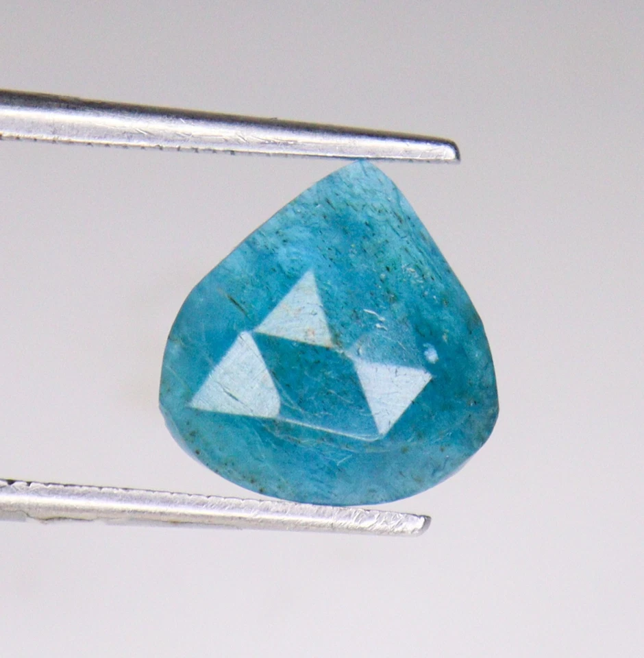 Corazón de apatita corte rosa 4,25 quilates / 11X11X4 mm - piedra preciosa suelta de apatita azul natural Foto 2 de 4