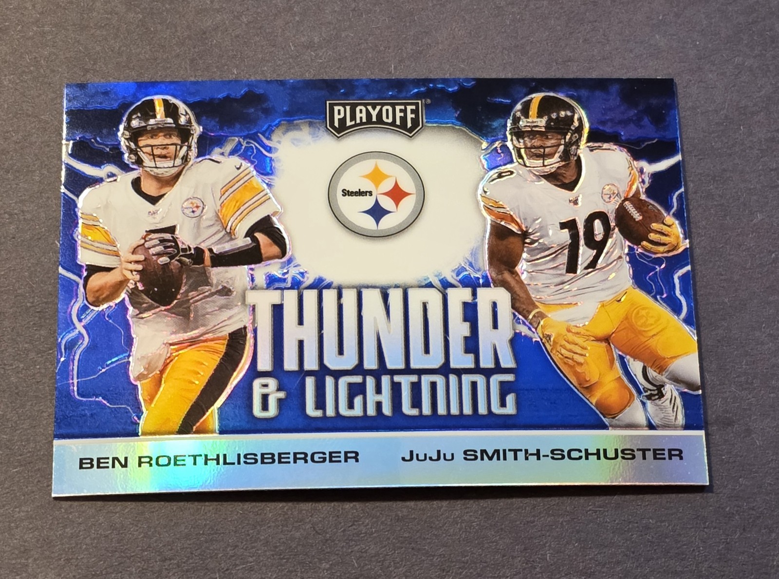 2020 Panini Playoff  Thunder & Lightning Blue TL-7 Roethlisberger/Smith-Schuster
