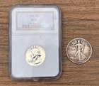 1963 PF 67 Washington Quarter and 1934 Walking Liberty Half Dollar (ungraded)