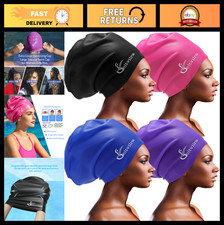 4 Pack Extra Large Silicone Swim Caps for Long Hair, Braids  Dreadlocks - Water