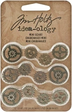 Idea-Ology Metal Mini Gears .5" To .75" 12/Pkg Antique Nickel, Brass & Copper