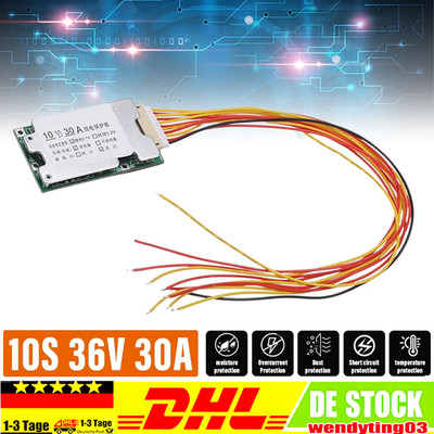 10S 36V 30A Li-Ion Akku Batterie Schutz BMS PCB Board mit Balance-Funktion DE