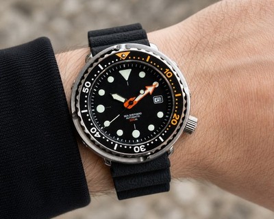 New Automatic Black 'Tuna' Divers Watch 30ATM WR (SEIKO TMI) NH35 Japan Movement