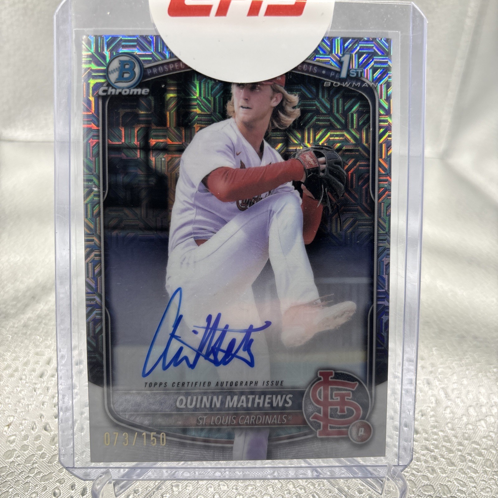 2025 Bowman Chrome Baseball Quinn Mathews #CPA-QM HTA Choice Refractor Auto /150