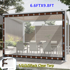 6.6x9.8ft Clear Tarp - Heavy Duty Waterproof Plastic Tarps Outdoor Patio Porches
