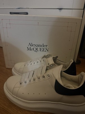 Alexander McQueen Oversized Women s Leather Sneakers White/Red 553770WHGP7