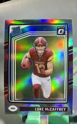 2024 Panini Donruss - Rated Rookie Luke McCaffrey #302 Optic Preview Holo Prizm