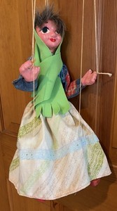 Vintage Marionette Puppet - Wood, Fabric, Plaster And Bits Of This And That