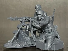 PLASTIC PLATOON German soldiers Machine Gun MG-34 with Crew SUMMER WW2 1:32 Rare