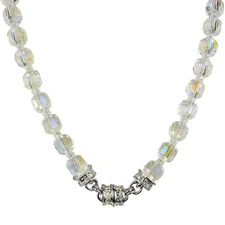 Kirks Folly Divine Sparkle 10mm Crystal Beaded Magnetic Necklace (ST/Crystal/AB)