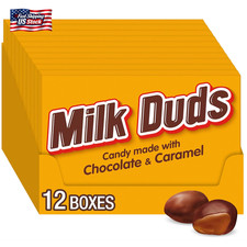 MILK DUDS Chocolate and Caramel Candy Boxes, 5 Oz 12 Count 