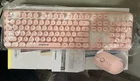 Wireless Keyboard and Mouse Combo, 2.4GHz Colorful Cute 104 Keys Ice Cream