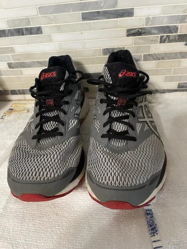 Scarpe da ginnastica da corsa Asics Gel Cumulus 18 grigie con tomaia in rete taglia 10 T6C3N