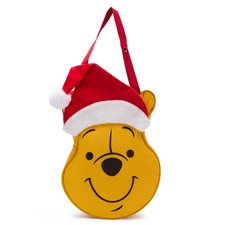 Disney Winnie the Pooh Big Face XL Holiday Canvas Tote