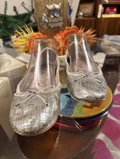 Sam Edelman Womens Felicia Sequin Ballet Flat 8.5 Silver Party Glam