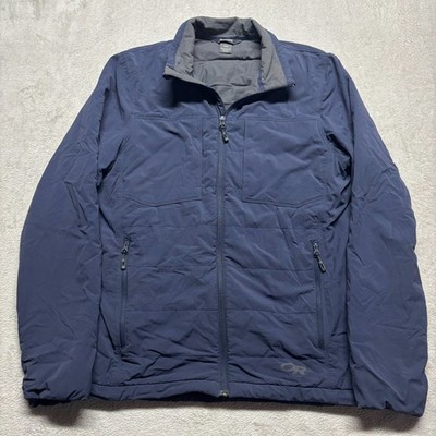 Outdoor Research Winter Ferrosi Jacket Mens M Blue Full Zip Insulated Quilted