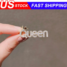 Rhinestone Queen Brooches For Women Crown Letters Party Office Brooch Pins Gifts