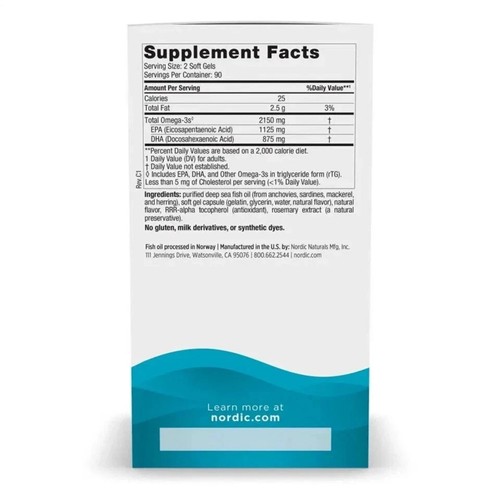 Nordic Naturals Ultimate Omega 2X Softgels, 2150 mg, Fischöl, 180 Ct - Bild 3 von 7