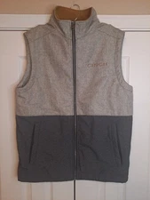 Cinch Men's Concealed Carry Bonded Vest 2 Tone Gray Fleece Lined Western Small