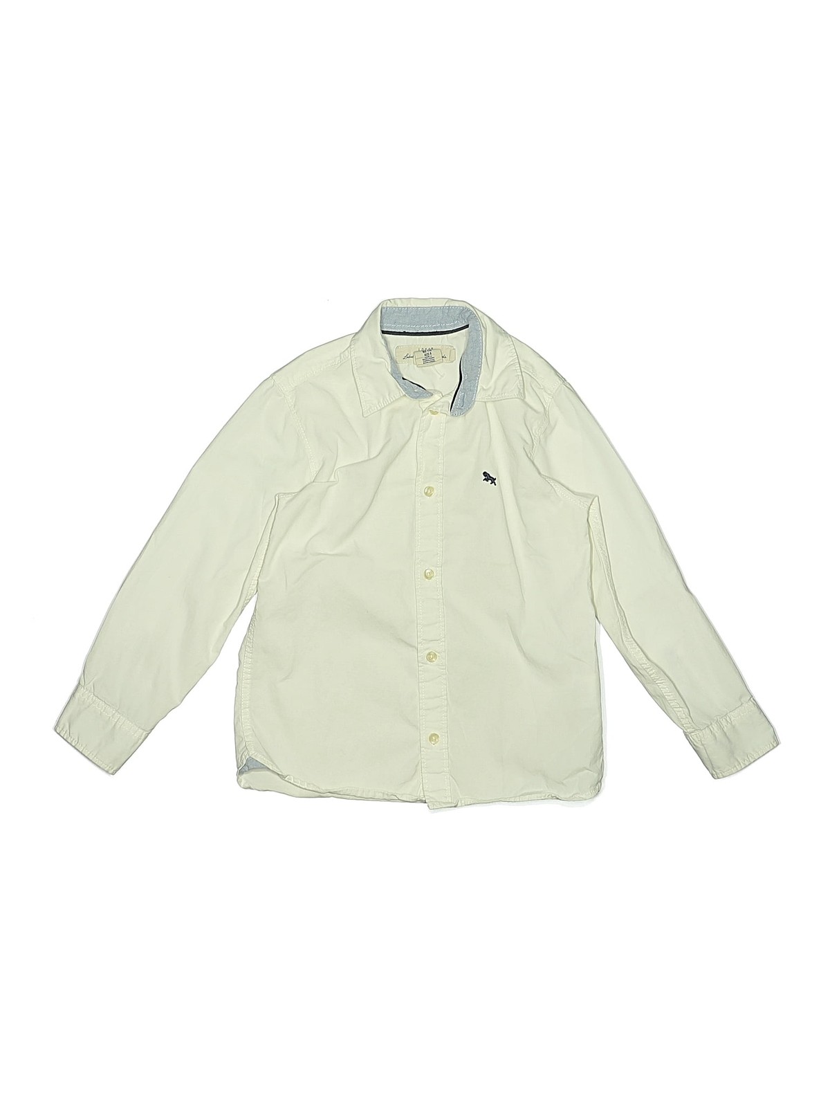 H&M L.O.G.G. Boys Ivory Long Sleeve Button-Down Shirt 5
