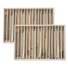 Large Velvet Jewelry Tray 2 Pack Stackable Jewelry Display Drawer Inserts Tra...
