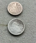 1840-1889 Liberty Seated Dime Silver 10c Lot of 2