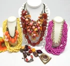 VINTAGE TO NOW FASHION/COSTUME JEWELRY NECKLACE LOT, ASSORTED TYPES & MATERIALS