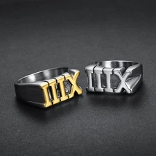 Roman Numeral XIII Number 13Ring Stainless Steel Lucky Number Gothic Biker Ring
