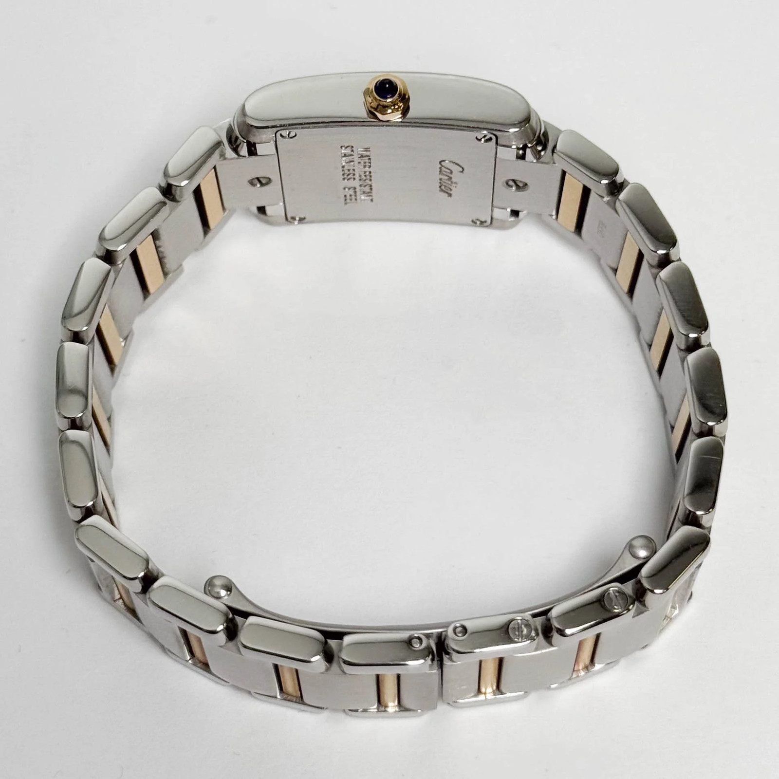 Cartier Tank Two-Tone Yellow Gold & Steel 25x20mm White Dial Watch Ref# W51007Q4 image 6