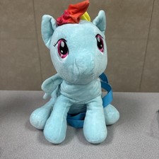 Mochila de peluche Hasbro My Little Pony Rainbow Dash animal de peluche azul bronceado 14"