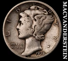1938-D Silver Mercury Dime - Scarce  Better Date  No Reserve  #K1917