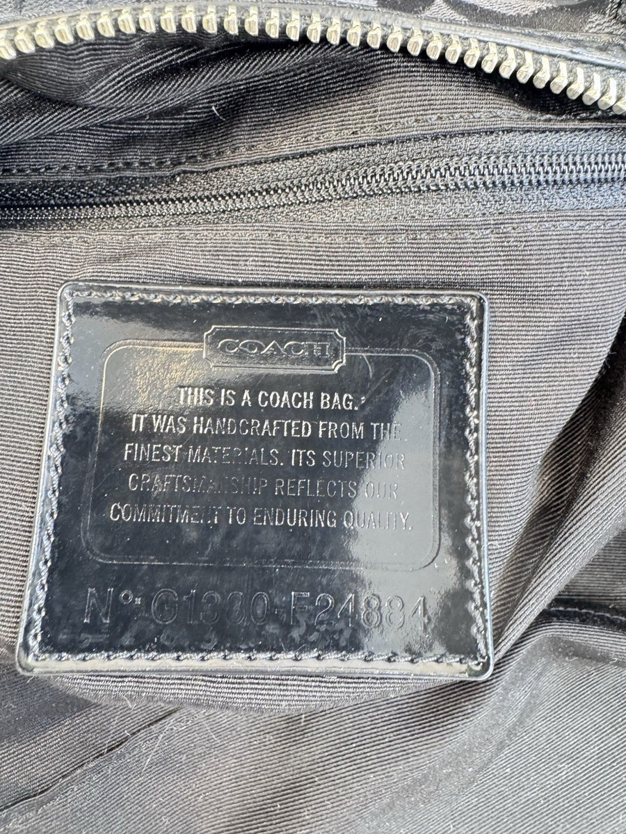 COACH Y2K Vintage Black Signature Jacquard Logo Python Stripe
