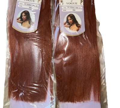 2 Packs Vogue Premium Blend Human Hair - Yaki 12'' - Color 350 (Copper) New