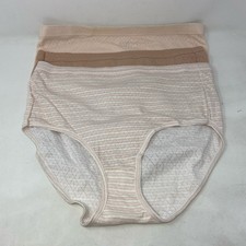 Jockey Women  s Elance Breathe Brief 3-Pack Whisper Stripe/Sheer Peach/Light - 8