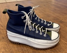 Converse Run Star Hike Platform Leather High Blue Women's Shoes 9.5