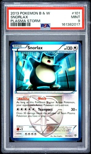 Pokemon Snorlax Plasma Storm 101/135 PSA 9 Mint