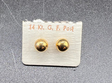 14K Gold Filled Tiny 6mm Ball Post, 1 Pair of Stud Earrings