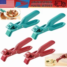 1/2x Non-slip Hot Bowl Gripper Anti Scald Bowl Tongs Household Plate Clamp Pan